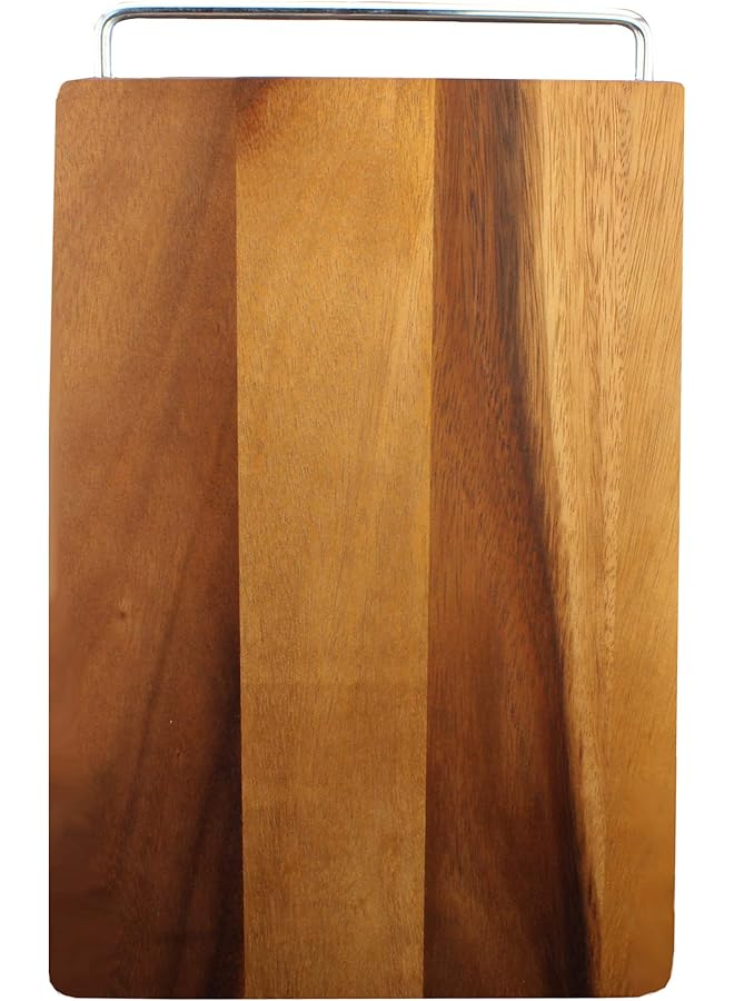 أكاسيا لوح تقطيع خشب 14 × 9 بوصة بمقبض ستانلس Aca 9Mf - Image 1