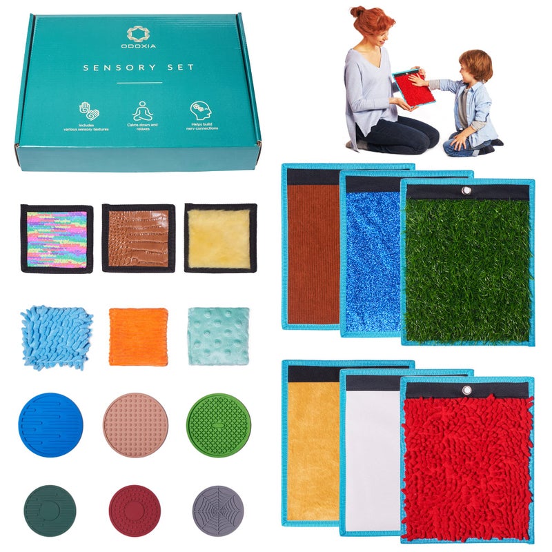 ODOXIA Sensory Mats for Autistic Children Sensory Tiles for Kids Mats Discs Bean Bags Sensory Wall Panel MultiSensory Exploration Sensory Toys Sensory Room Equipment Tactile Play - Image 2