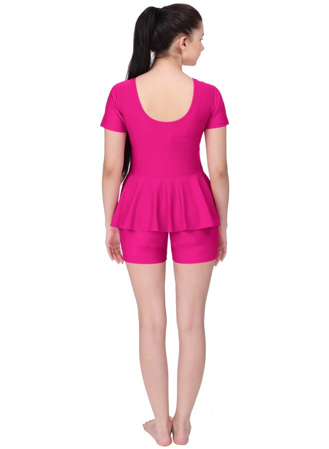 FILMAX® Originals Women Spandex Lycra Solid One Piece Swimsuit (SW-4633_Rani_3XL) Cherry - Image 4