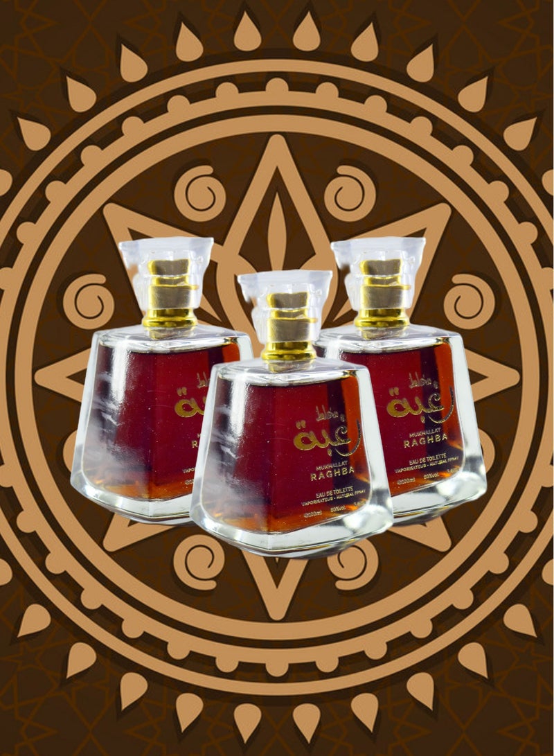RAGHBA 3 Pieces Mukhallat Raghba Perfume EDT 100 Ml - Image 1