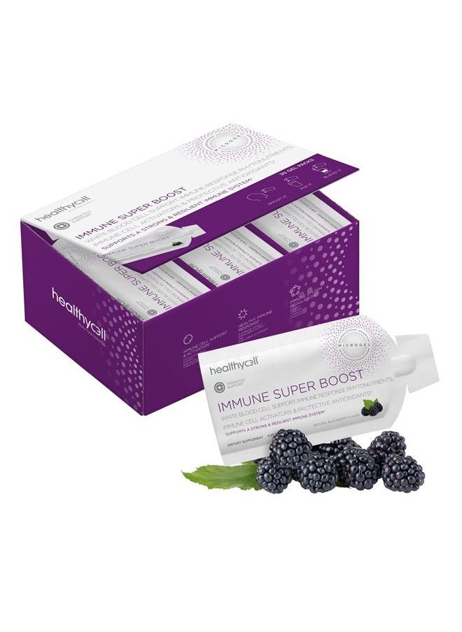 Healthycell - Immune Super Boost, Immunity Booster Liquid Gel Supplement for Strong Defense with Immune Support Nutrients Vitamin C, D, Zinc, Elderberry, Echinacea, Beta Glucan, MICROGEL (30 Gel Packs) - Image 1