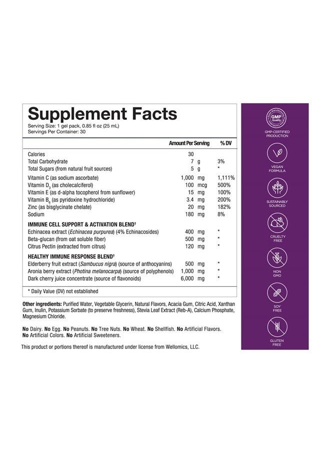 Healthycell - Immune Super Boost, Immunity Booster Liquid Gel Supplement for Strong Defense with Immune Support Nutrients Vitamin C, D, Zinc, Elderberry, Echinacea, Beta Glucan, MICROGEL (30 Gel Packs) - Image 1