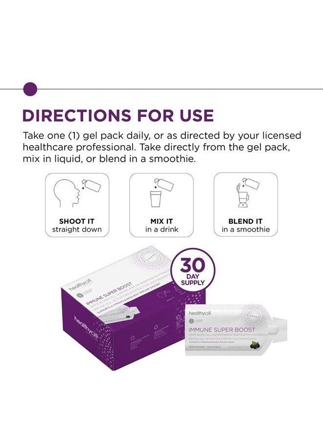 Healthycell - Immune Super Boost, Immunity Booster Liquid Gel Supplement for Strong Defense with Immune Support Nutrients Vitamin C, D, Zinc, Elderberry, Echinacea, Beta Glucan, MICROGEL (30 Gel Packs) - Image 1