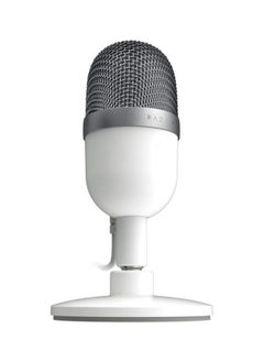 Generic Razer Seiren Mini USB Condenser Microphone for Streaming - Compact with Supercardioid Polar Pattern, Tiltable Stand, Integrated Shock Sbsorber Mercury White  - Image 3