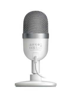 Generic Razer Seiren Mini USB Condenser Microphone for Streaming - Compact with Supercardioid Polar Pattern, Tiltable Stand, Integrated Shock Sbsorber Mercury White  - Image 2