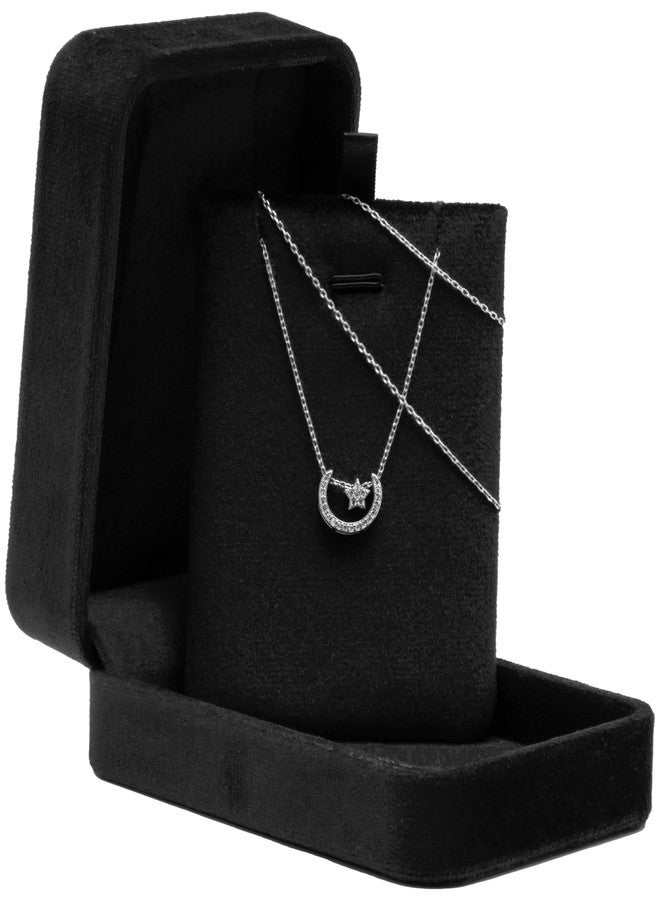 Giftop Classic Velvet Jewelry Gift Box Case for Necklace Pendant (Black) - Image 3