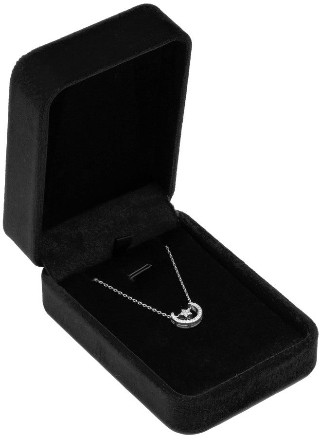 Giftop Classic Velvet Jewelry Gift Box Case for Necklace Pendant (Black) - Image 2