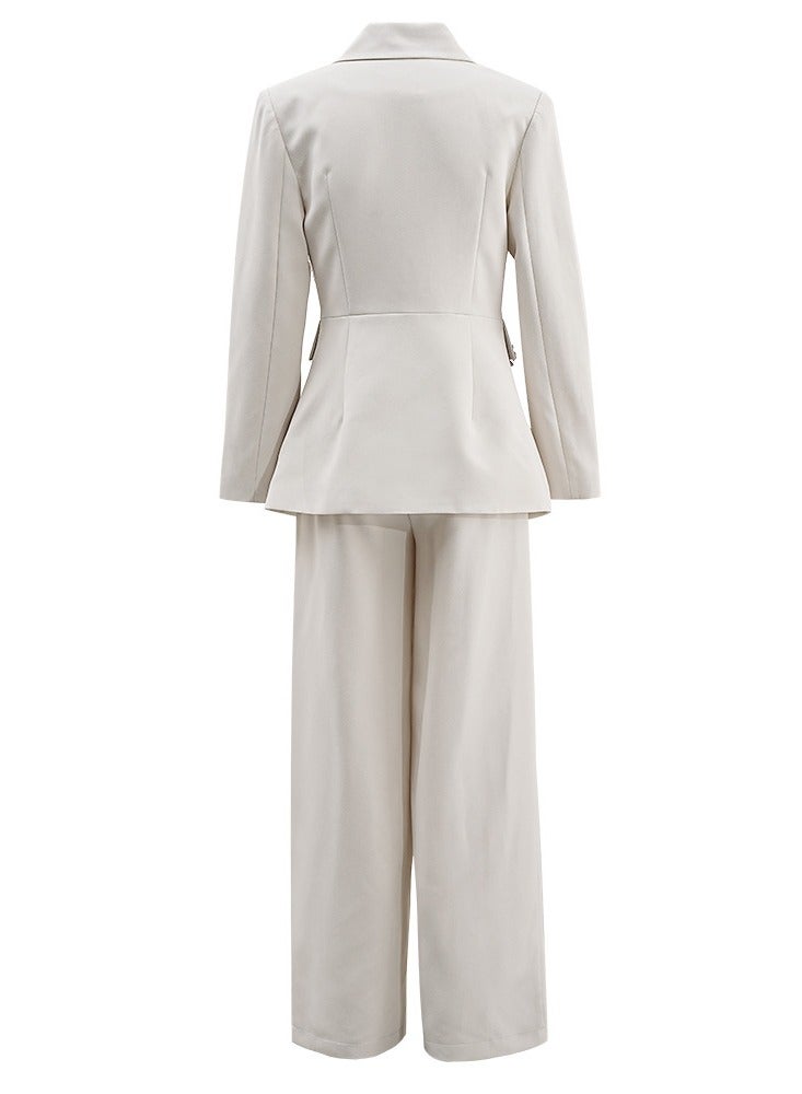 Shougu Casual Commuting Dress Wide Leg Pants Suit Set  - Image 3