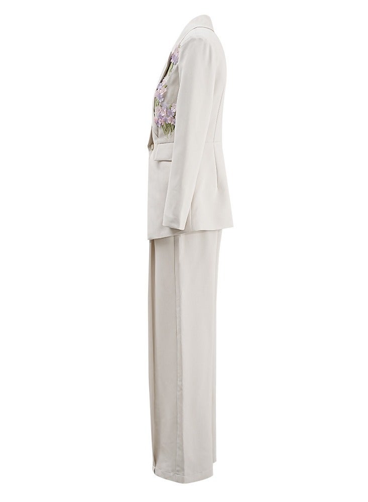 Shougu Casual Commuting Dress Wide Leg Pants Suit Set  - Image 4