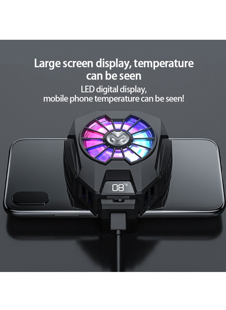 Generic - DL05 Mobile Phone Cooler Cooling Fan Radiator with Colourful Lights, Semiconductor Mobile Phone Cooling Wired Radiator - Image 1