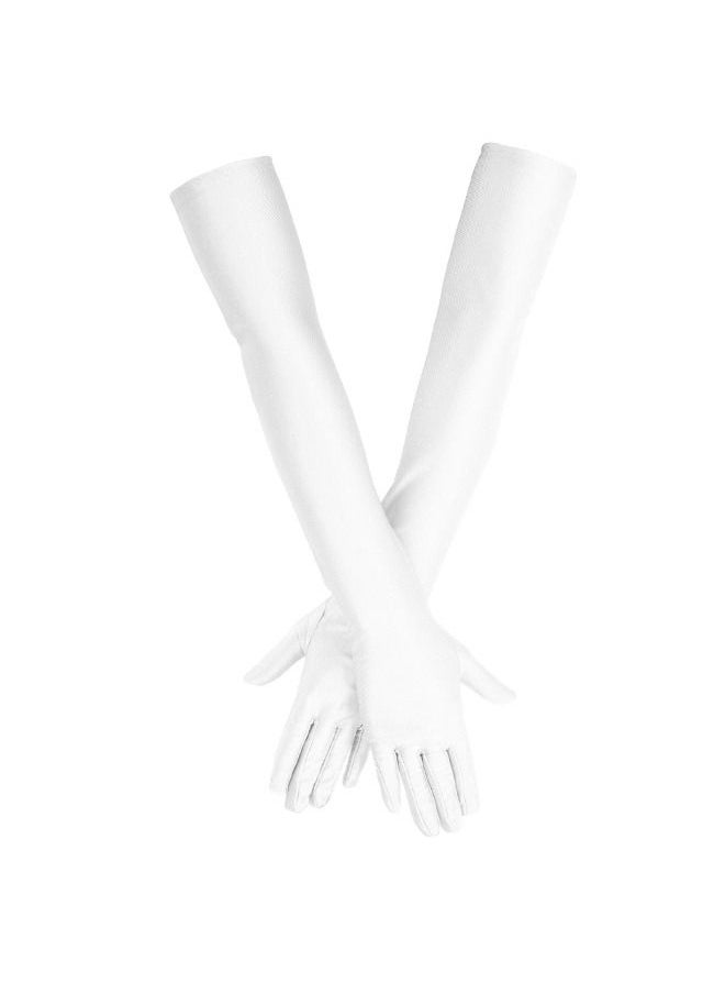 Generic - Long Women’s Gloves Elbow Length Flapper Gloves Finger Opera Evening Party Gloves 20s Black Banquet Bridal Party Gloves Wedding Summer Drive Driving Gloves for Women Girls Ladies - Image 1