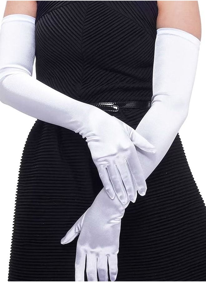 Generic - Long Women’s Gloves Elbow Length Flapper Gloves Finger Opera Evening Party Gloves 20s Black Banquet Bridal Party Gloves Wedding Summer Drive Driving Gloves for Women Girls Ladies - Image 1