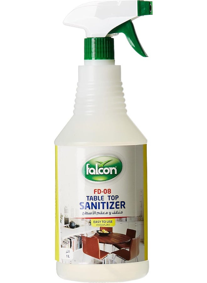 Falcon Pack Top Table Sanitizer, 1L White 1 LiterLiters - Image 1