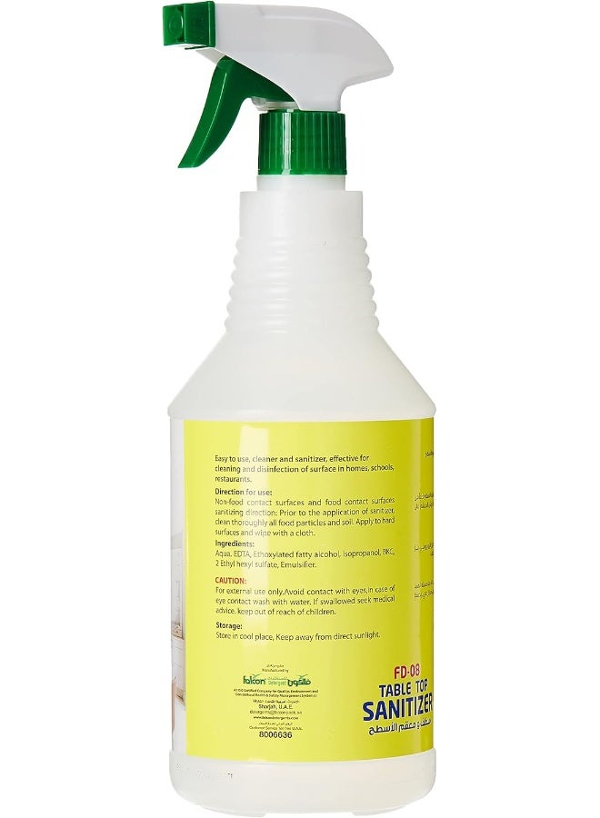 Falcon Pack Top Table Sanitizer, 1L White 1 LiterLiters - Image 2