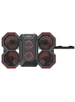 laptop cooling fan, drone shape, supports up to 17.3 inches, LED lighting, Extra mobile phone Holder to Release the Table Space black, FN-41