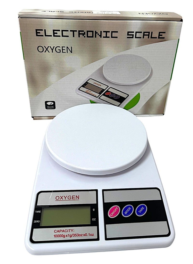 OXYGEN Kitchen Scale Household Food Diet Scale Stainless Steel Baking Balance Weighing Digital Scale with Large LCD Display Tare Function Battery Power High Precision for Dieting Cooking Weight Grams and Oz-10 Kg  - Image 1
