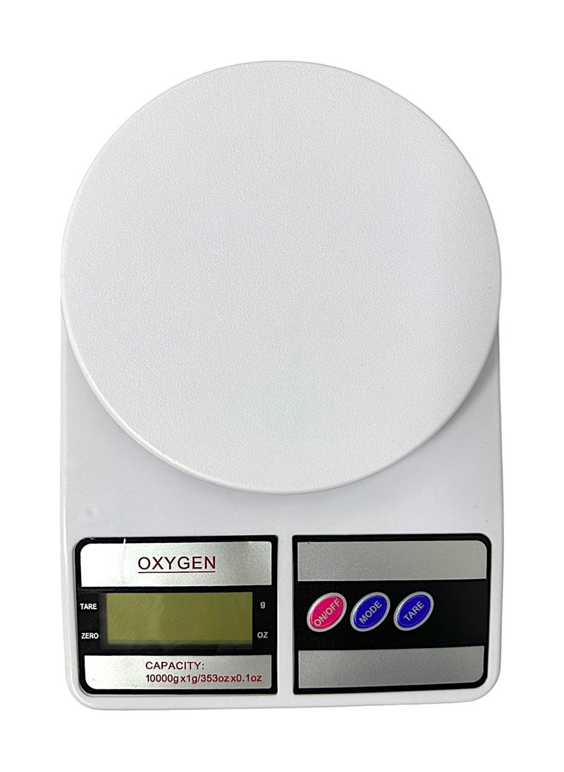 OXYGEN Kitchen Scale Household Food Diet Scale Stainless Steel Baking Balance Weighing Digital Scale with Large LCD Display Tare Function Battery Power High Precision for Dieting Cooking Weight Grams and Oz-10 Kg  - Image 2