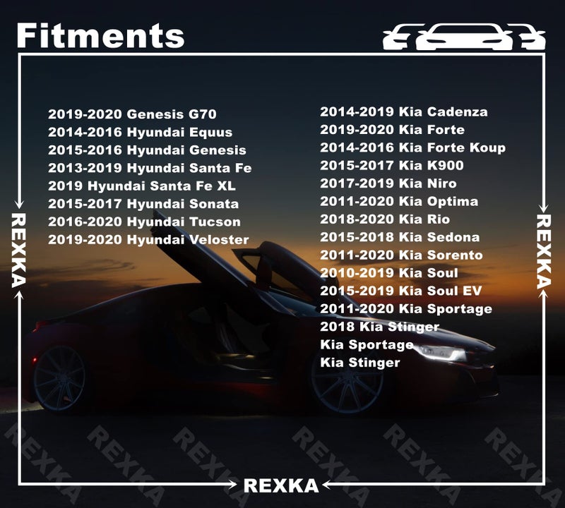 Rexka 20pcs Bumper Splash Shield Fender Liner Nylon Nuts 84145-26000 Compatible with Hyundai Kia Genesis Santa Fe Sonata Tucson Veloster Cadenza Forte K5 K900 NIRO Optima Rio Sorento Sportage Stinger - Image 3