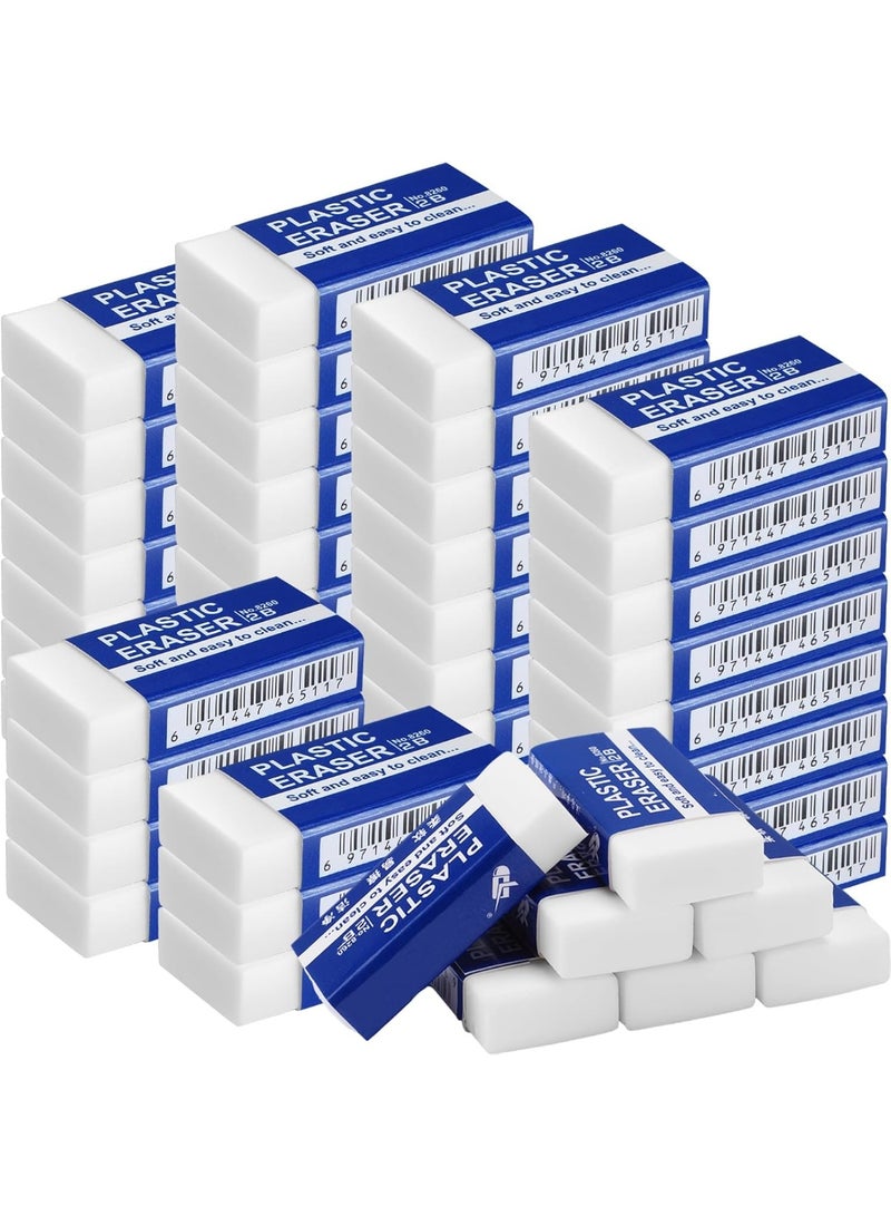 Jorunb 50 Pcs White Pencil Erasers Bulk Soft Art Erasers School Pencil Erasers for Drawing Kids Student Artist Office Home Writing 1.57 x 0.71 x 0.31 Inch  - Image 1