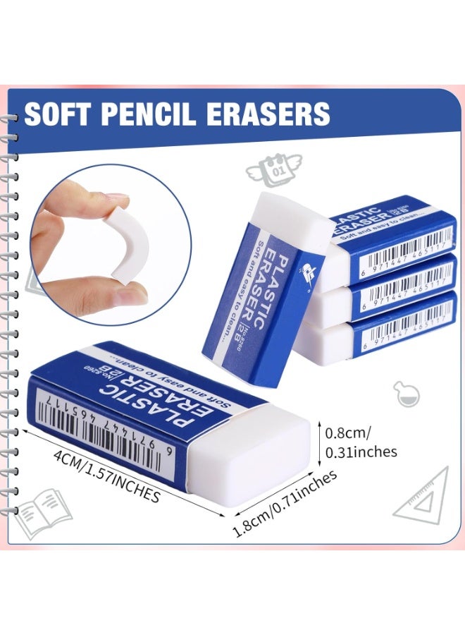 Jorunb 50 Pcs White Pencil Erasers Bulk Soft Art Erasers School Pencil Erasers for Drawing Kids Student Artist Office Home Writing 1.57 x 0.71 x 0.31 Inch  - Image 2