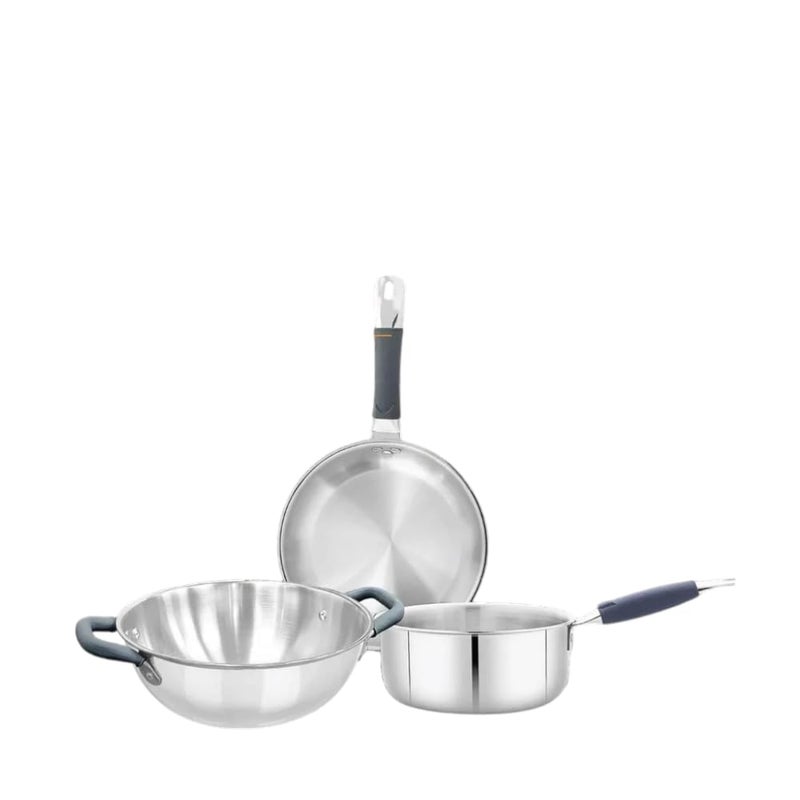 Stainless Steel 3 Pcs Cookware Set  - Image 1