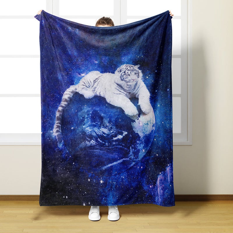 3D Printing Tiger Pattern Single Layer Blanket Digital Printing Fara Velvet Blanket - Image 5
