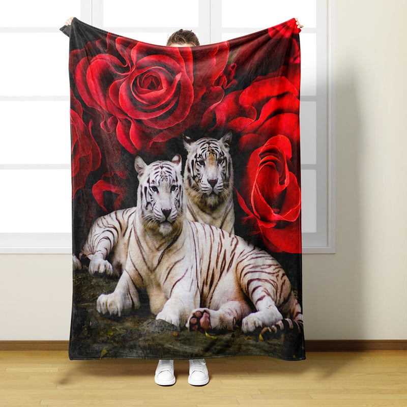 3D Printing Tiger Pattern Single Layer Blanket Digital Printing Fara Velvet Blanket - Image 3