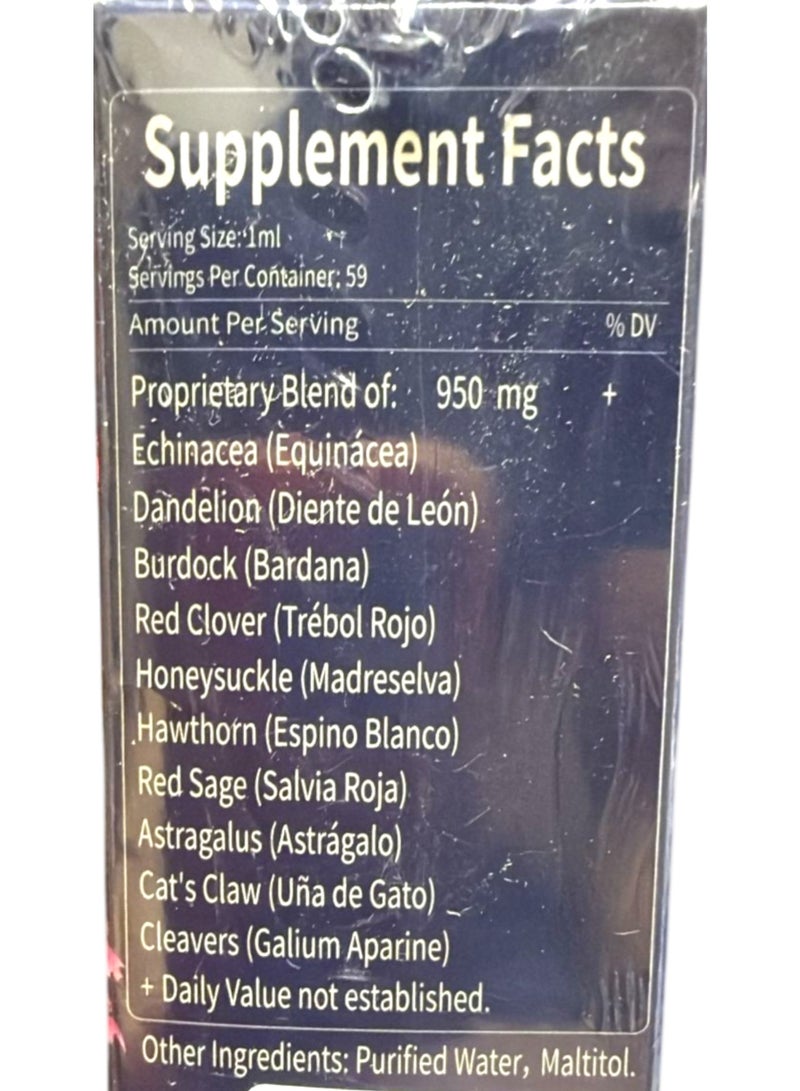 Nurbetoxa Cleavers Lymphatic Drainage Drops for Lymph System Detox Cleanse, Lymphedema Support Supplement Formula w/Echinacea, Cat's Claw, Red Clover Extract Tincture, Use with Lymph Massage Tool. 2oz - Image 4
