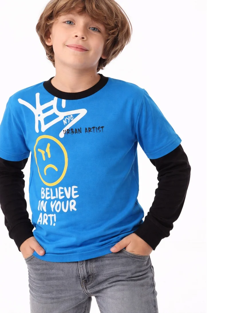 URBASY URBASY Kids 100% Cotton Full Sleeves Sweatshirt in BLUE