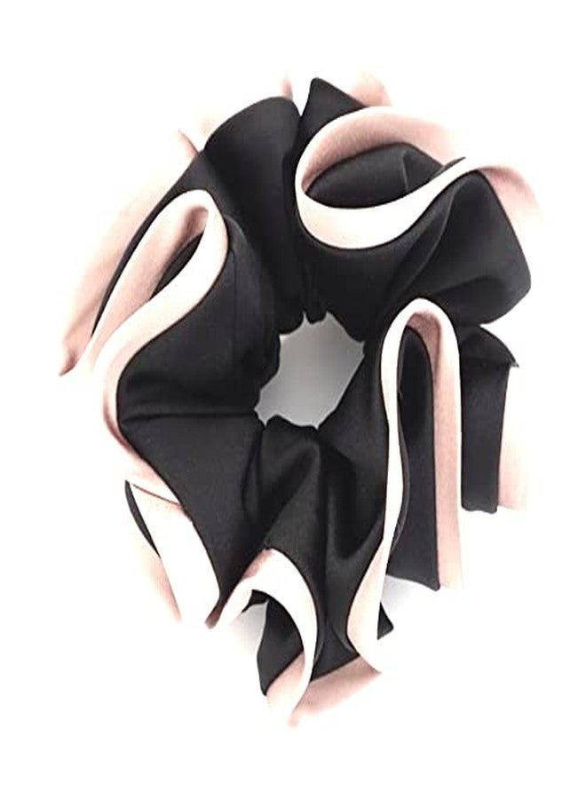 IBDA Satin Biased Trim Scrunchies Two-Tone, Free Sized, Super Glossy, Ponytail Holder Hair Ties, Handmade, Woman stylish Scrunchies Extra Soft Elastic to Avoid Pulling & Tugging, Prevents Hair Damage - Image 3