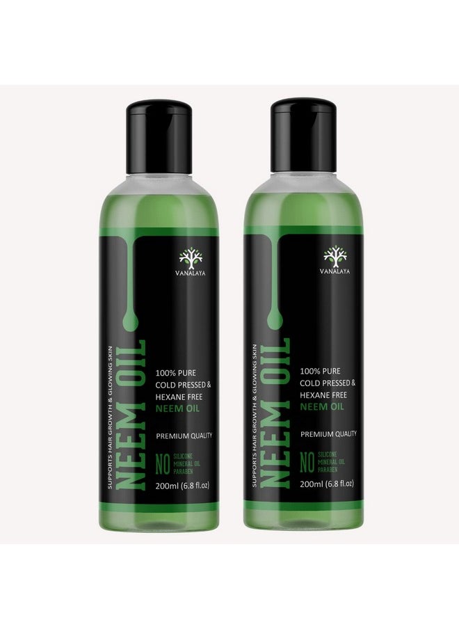 VANALAYA - Pure Cold Pressed Neem Oil For Hair & Skin Natural Remedy For Daily Skin And Hair Care 200Ml (Pack Of 2) - Image 1