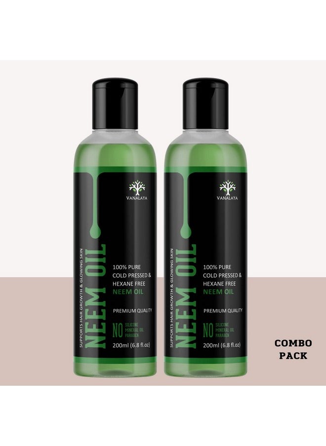 VANALAYA - Pure Cold Pressed Neem Oil For Hair & Skin Natural Remedy For Daily Skin And Hair Care 200Ml (Pack Of 2) - Image 1
