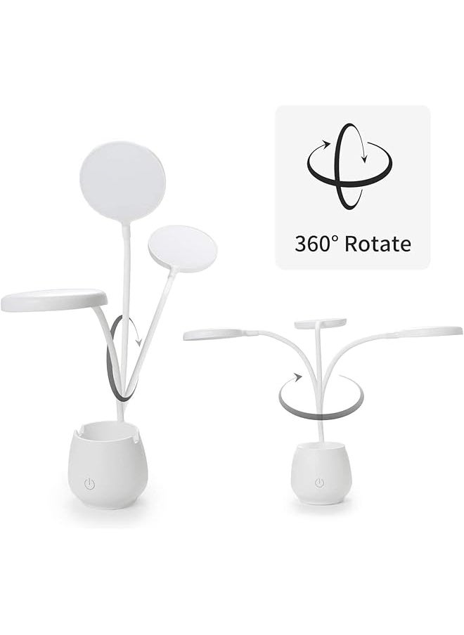 X spring Desk Lamp For Home Office Led Desk Lamp With Pen And Phone Holder Eye Caring Small Table Lamp With 3 Color Light Modes And Usb Charging Port Reading Light For Dorm Study Computer Work  - Image 5