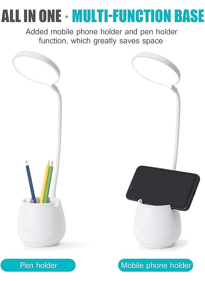 X spring Desk Lamp For Home Office Led Desk Lamp With Pen And Phone Holder Eye Caring Small Table Lamp With 3 Color Light Modes And Usb Charging Port Reading Light For Dorm Study Computer Work  - Image 4