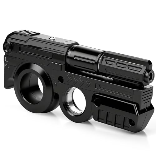 LNCOJOLM Fidget Slider Push Clicker Toy for Kids Adults Magnetic Slider Fidget Ring Chain Spinner Sensory Textured Toy for Stress Relief Relax Cool Gadget Birthday Gift Party Favor for Boy Girl Man Black - Image 1