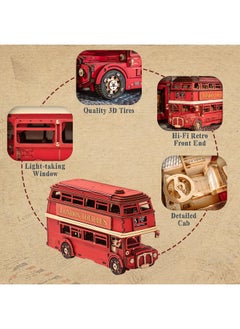 Robotime 3D Puzzles For Adults Wooden Craft London Tour Bus Diy Model Kit To Build Educational Brain Teaser Toy For Kids Craft Decor Gift  - Image 2