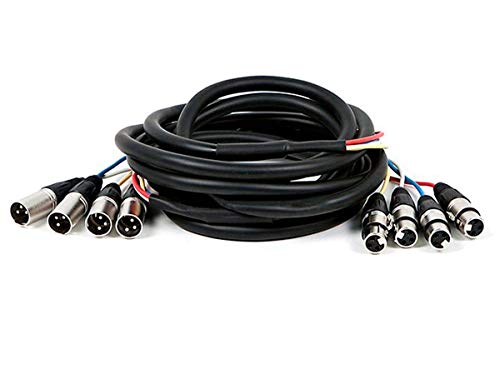 Monoprice 4Channel XLR Male to XLR Female Snake Cable Cord 3 Feet BlackSilver with Metal Connector Housings Plastic and Rubber Cable Boots - Image 3