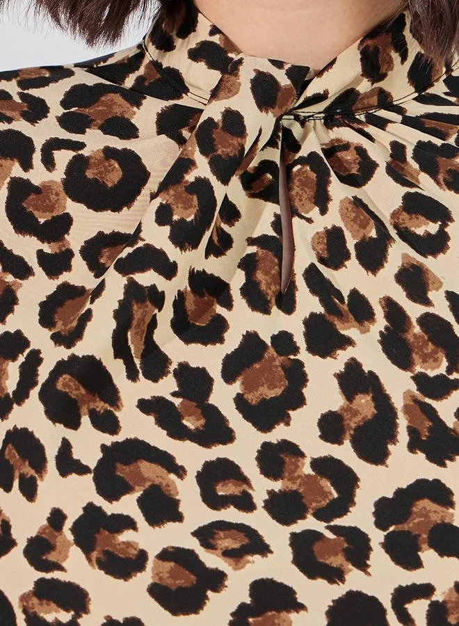 Styli All Over Print Long Sleeves High Neck Regular Fit Top