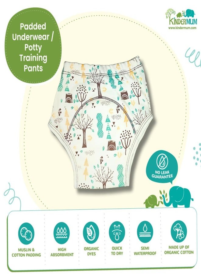 Kindermum® Cotton Pull-Up Padded Underwear - Set of 2 | Reusable Potty Training Pants for Toddlers | XL (14-17 kg, 24-36 Months) | Multicolour - Image 4