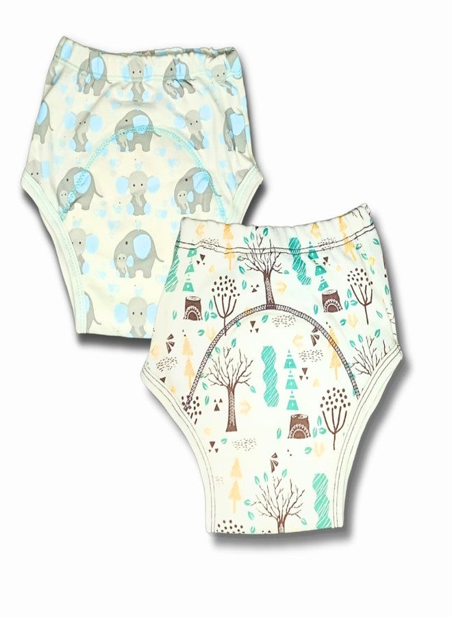 Kindermum® Cotton Pull-Up Padded Underwear - Set of 2 | Reusable Potty Training Pants for Toddlers | XL (14-17 kg, 24-36 Months) | Multicolour - Image 1