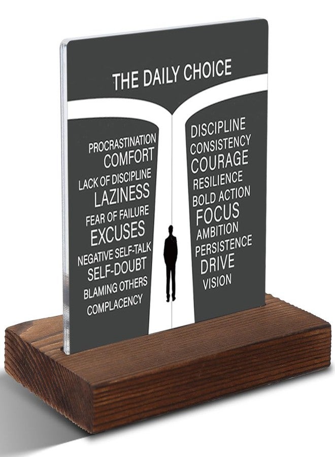 FOUGSTA The Daily Choice Motivational Wall Art - Discipline vs Excuses Inspirational Poster for Office, Gym, or Study Space, 4x4 Inch Daily Reminder Quote Print, XXD170 - Image 1