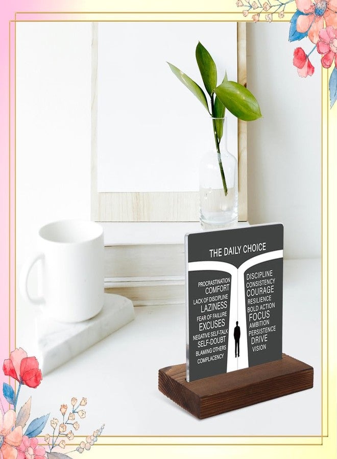FOUGSTA The Daily Choice Motivational Wall Art - Discipline vs Excuses Inspirational Poster for Office, Gym, or Study Space, 4x4 Inch Daily Reminder Quote Print, XXD170 - Image 3