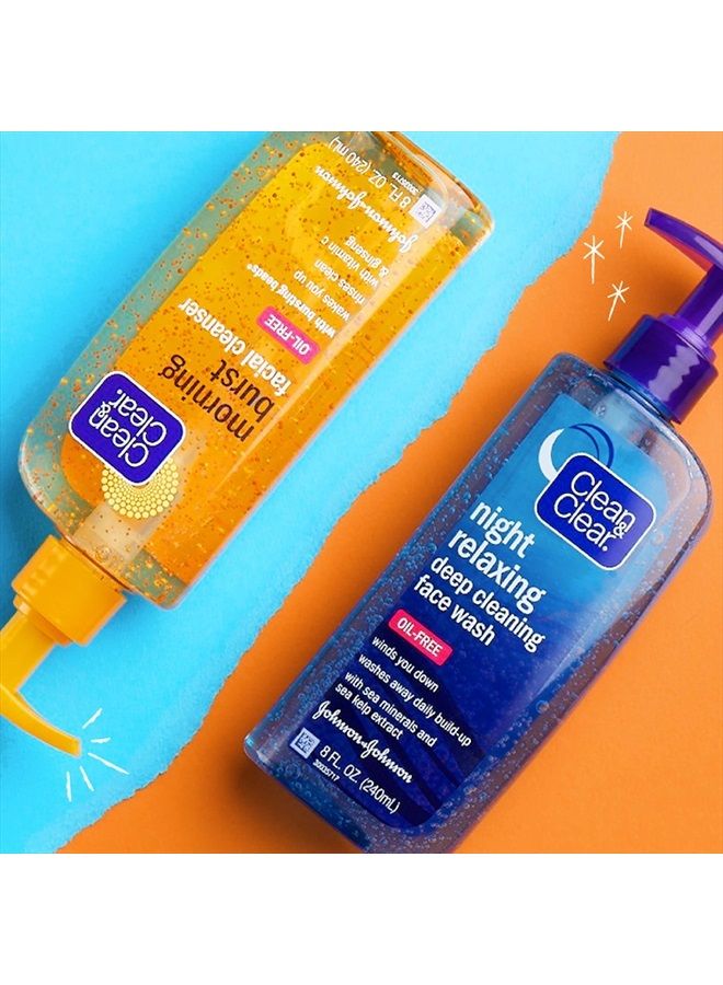 Clean & Clear 2 Pack day and night face cleansers with citrus morning burst facial cleanser with vitamin C & relaxing night facial cleanser with sea minerals - Image 2