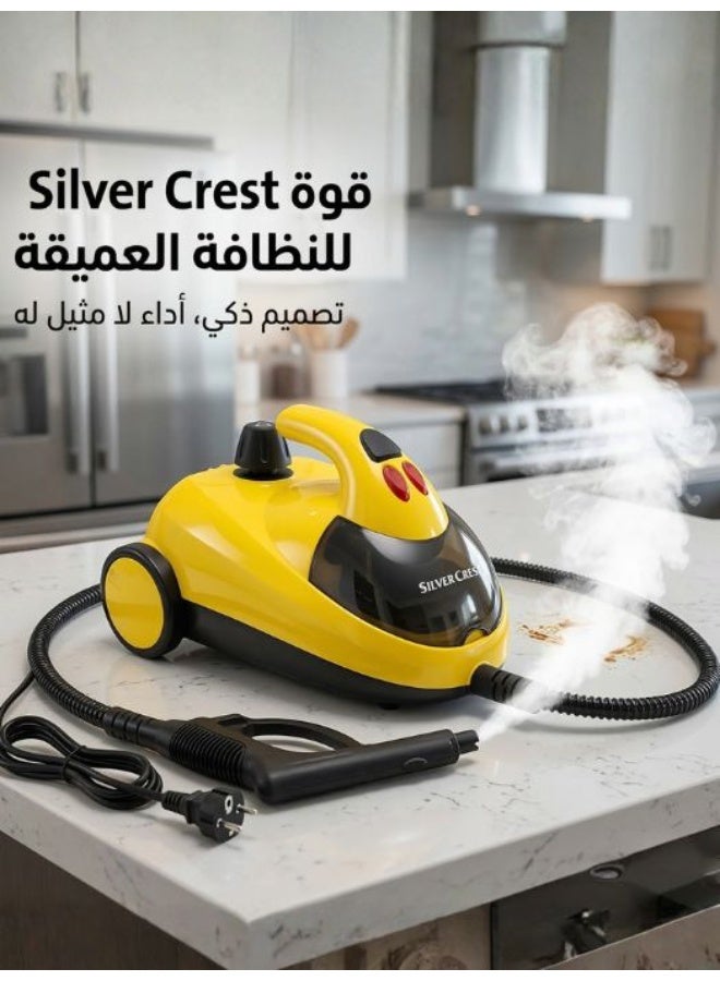 سيلفر كريست منظف بخار احترافي 2000 واط – ضغط بخار قوي 4 بار، خزان 1.5 لتر، تسخين سريع خلال 30 ثانية، تعقيم يزيل 99.99٪ من البكتيريا والفيروسات لتنظيف عميق لجميع الأسطح - Image 1
