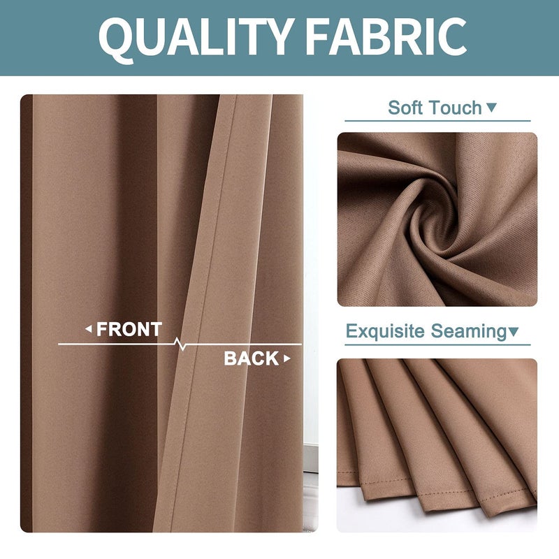 ChrisDowa Room Divider Curtain 96 Inches Long  Wide Blackout Sliding Door Curtain for Bedroom  Room Darkening Privacy Window Curtain for Patio Door (1 Panel Set  Cappuccino  100 x 96 Inch) - Image 4