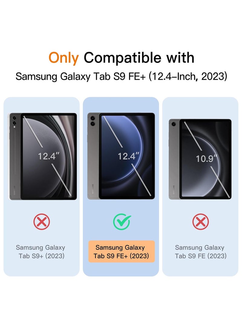 DUSALA Case for Samsung Galaxy Tab S9 FE Plus 12.4 Inch with S Pen Holder, Soft TPU Tri-Fold Stand Protective Tablet Cover, Support S Pen Charging, Auto Wake/Sleep - Image 2