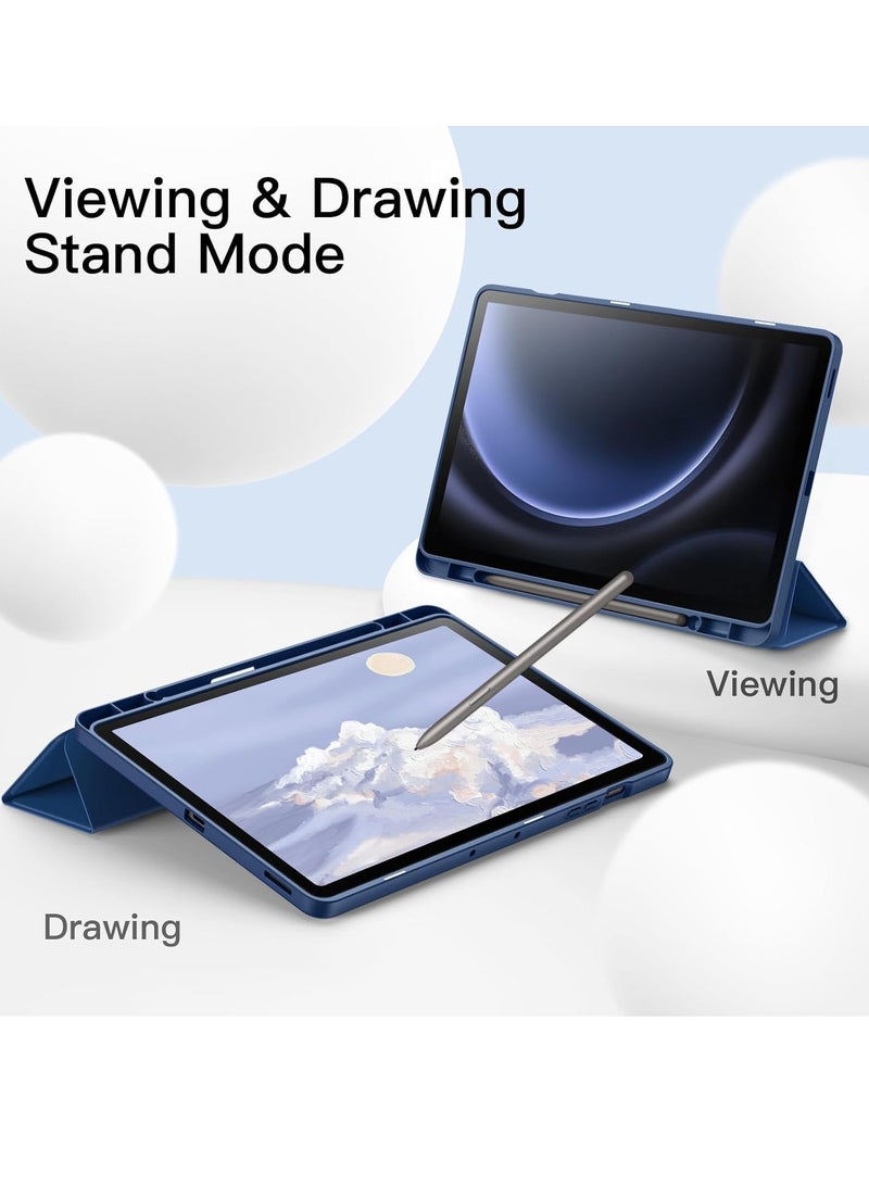 DUSALA Case for Samsung Galaxy Tab S9 FE Plus 12.4 Inch with S Pen Holder, Soft TPU Tri-Fold Stand Protective Tablet Cover, Support S Pen Charging, Auto Wake/Sleep - Image 5