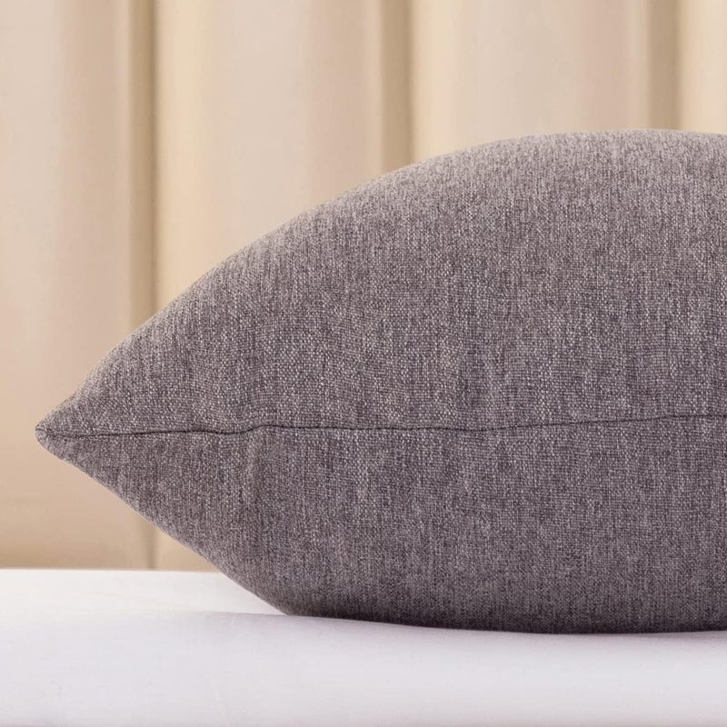 AMBERIS Bed Runner Light Grey, Imitation Hemp Decorative Bed Scarf for Home Hotel-2 Pillowcases (45×45cm)(Without Insert) - Image 4