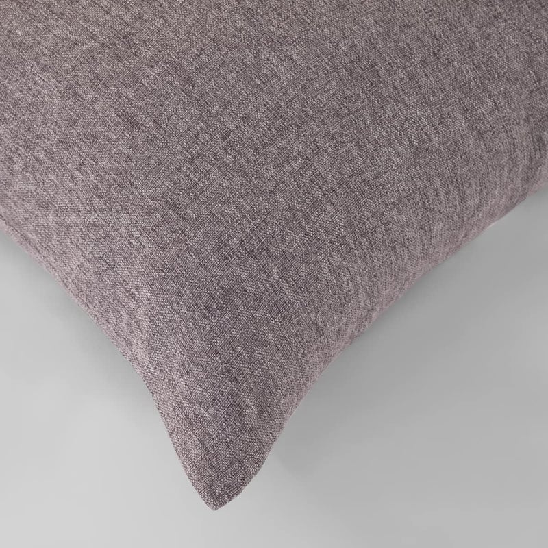 AMBERIS Bed Runner Light Grey, Imitation Hemp Decorative Bed Scarf for Home Hotel-2 Pillowcases (45×45cm)(Without Insert) - Image 5