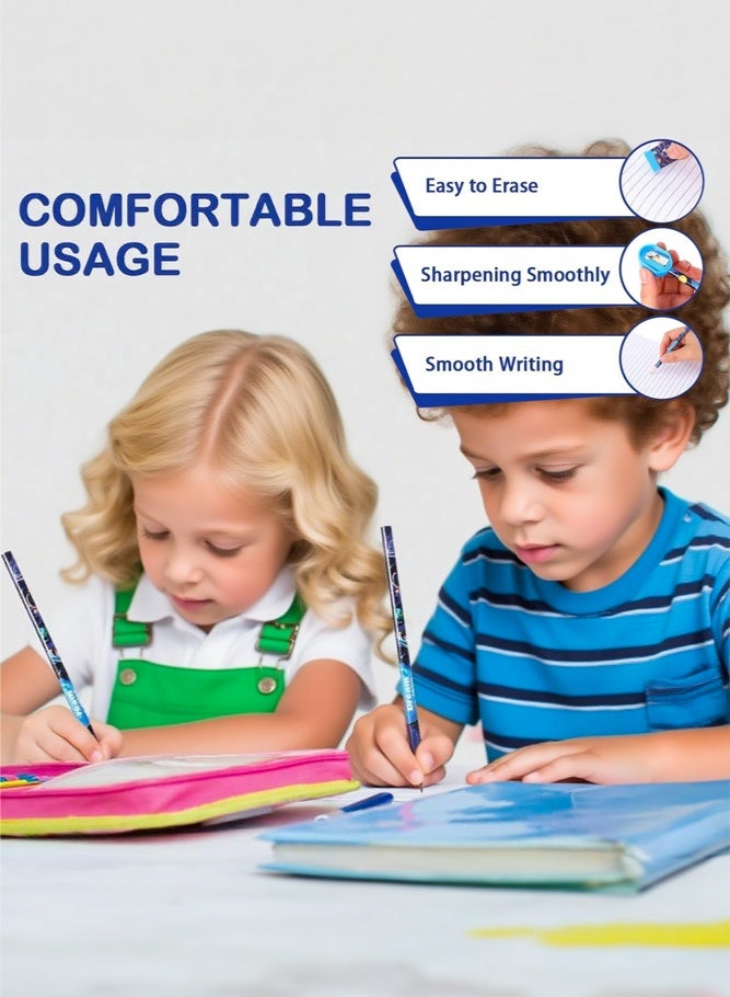 SHABILI 12 Boxes Astronaut Stationery Set for Kids, Back to School Supplies Pencil Case Gift Box with Pencils, Rulers, Erasers and Sharpeners, Ideal Classroom Rewards and Party Favors for Boys and Girls Students - Image 3
